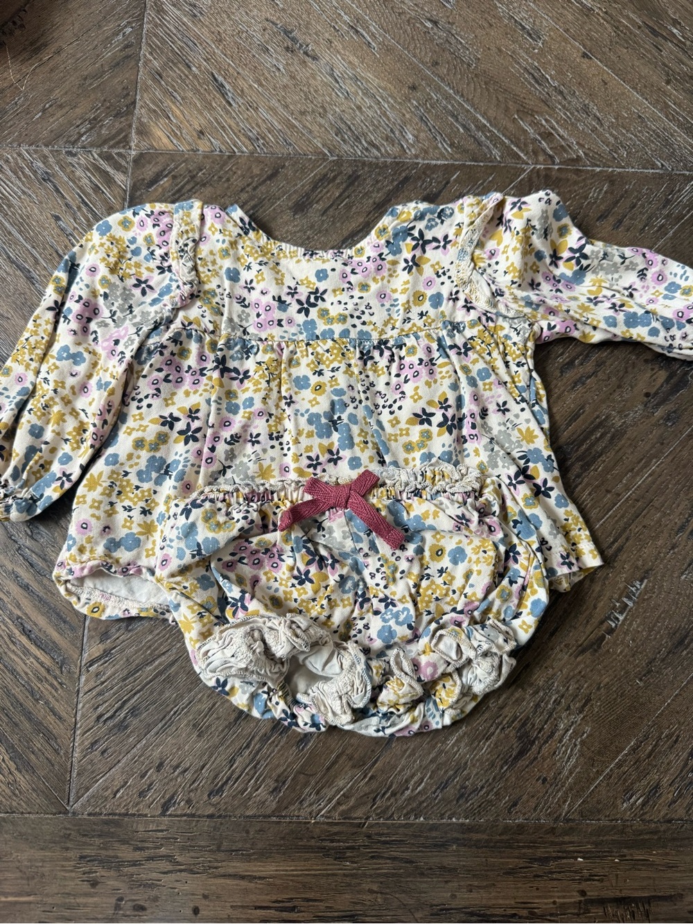 Chelsea & Violet Cream Floral Dress with Bloomers